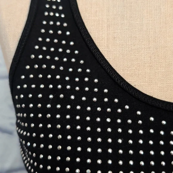 JLO Dress Jennifer Lopez T-back Dress W/ Silver Rhinestones - Size X-Small - Picture 3 of 9